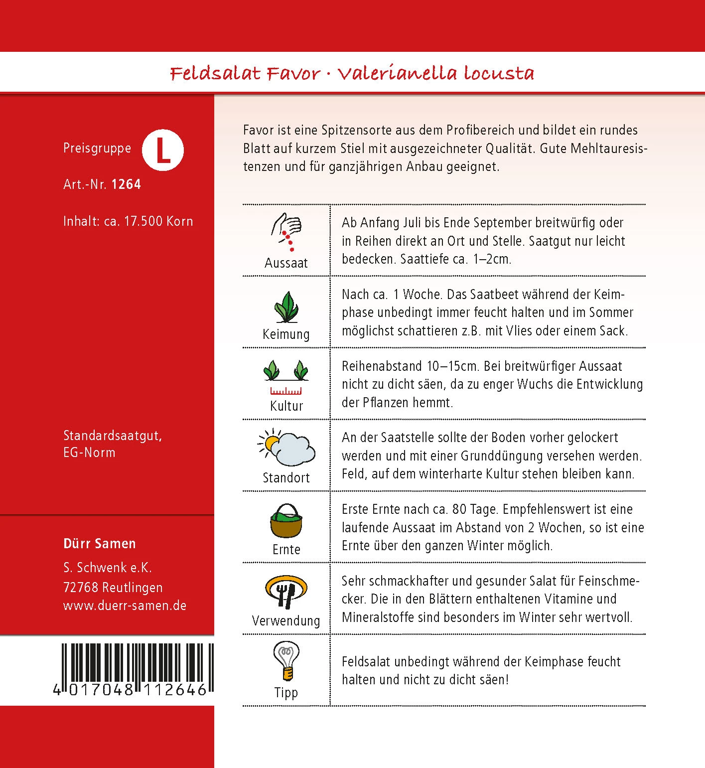 Feldsalat Favor | Feldsalatsamen Von Dürr Samen 2 Feldsalat Favor | Feldsalatsamen Von Dürr Samen – Bild 2