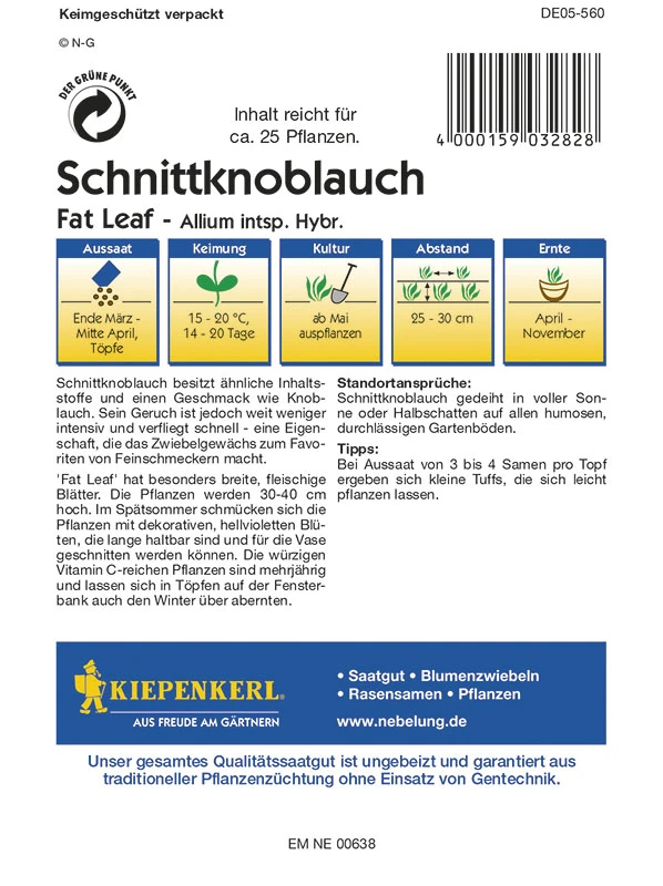 Schnittknoblauch Fat Leaf | Knoblauchsamen Von Kiepenkerl 2 Schnittknoblauch Fat Leaf | Knoblauchsamen Von Kiepenkerl – Bild 2