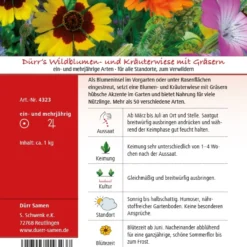 Wildblumen- Und Kräuterwiese Mit Gräsern 125m² | Blumenwiese Von Dürr Samen 3 Wildblumen- Und Kräuterwiese Mit Gräsern 125m² | Blumenwiese Von Dürr Samen -Angebote Pflanzen Glanz Store 532440 Duerr s Wildblumen und Kraeuterwiese mit G