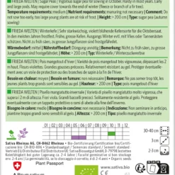 Zuckererbse Frieda Welten | BIO Zuckererbsensamen Von Sativa Rheinau