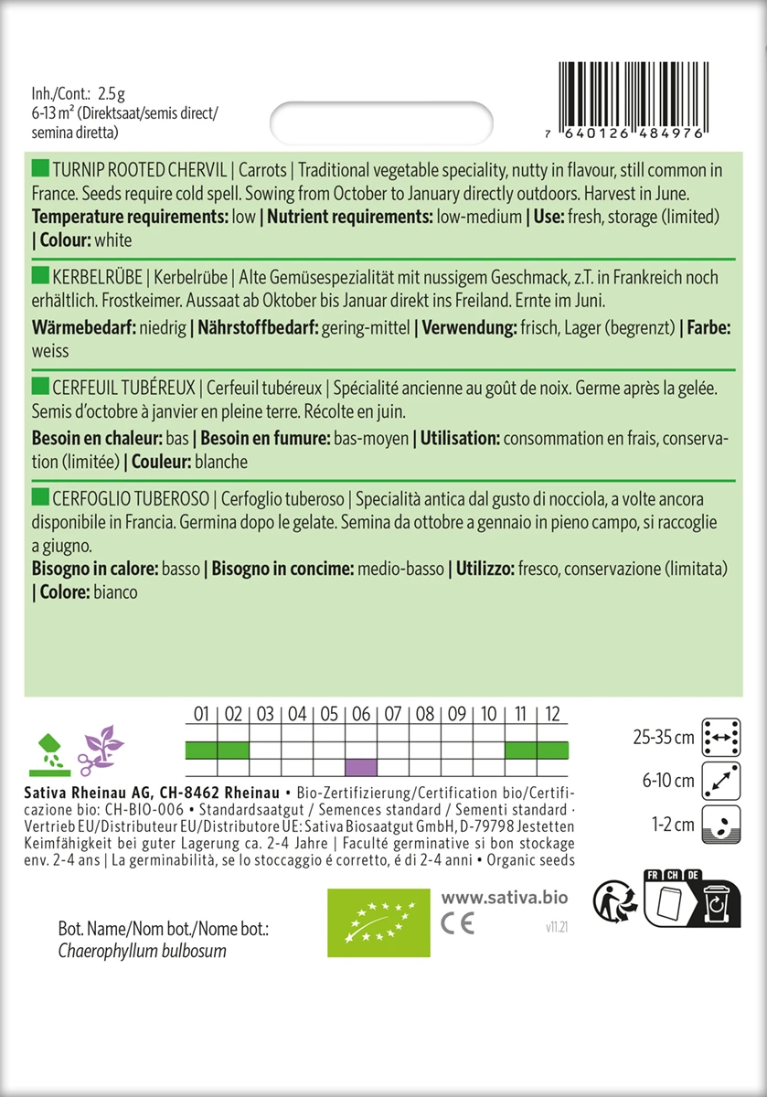 Kerbelrübe Kerbelrübe | BIO Rübensamen Von Sativa Rheinau 1 Kerbelrübe Kerbelrübe | BIO Rübensamen Von Sativa Rheinau