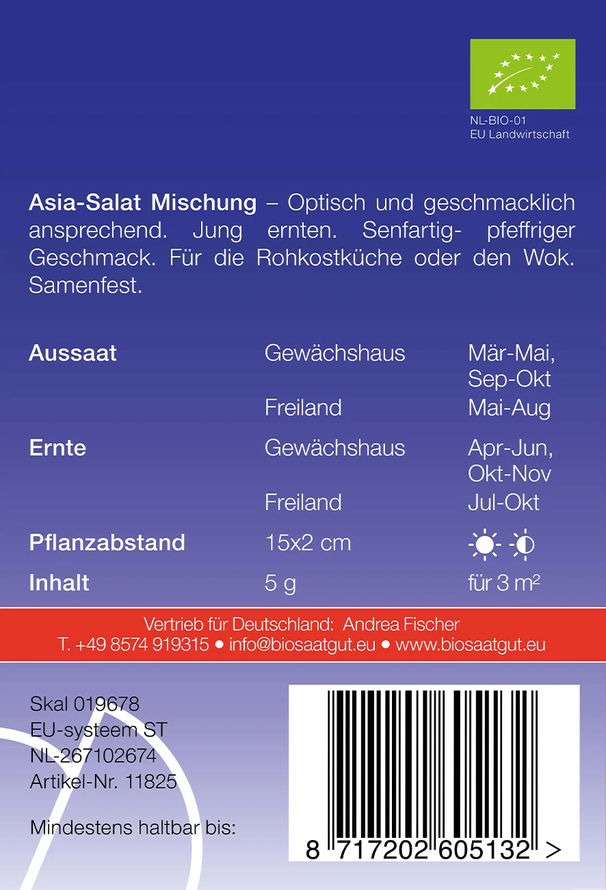 Asia - Salat Mischung | BIO Salatsamen Von De Bolster 1 Asia - Salat Mischung | BIO Salatsamen Von De Bolster