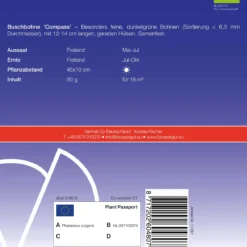 Buschbohne Compass | BIO Buschbohnensamen Von De Bolster [MHD 12/2023]