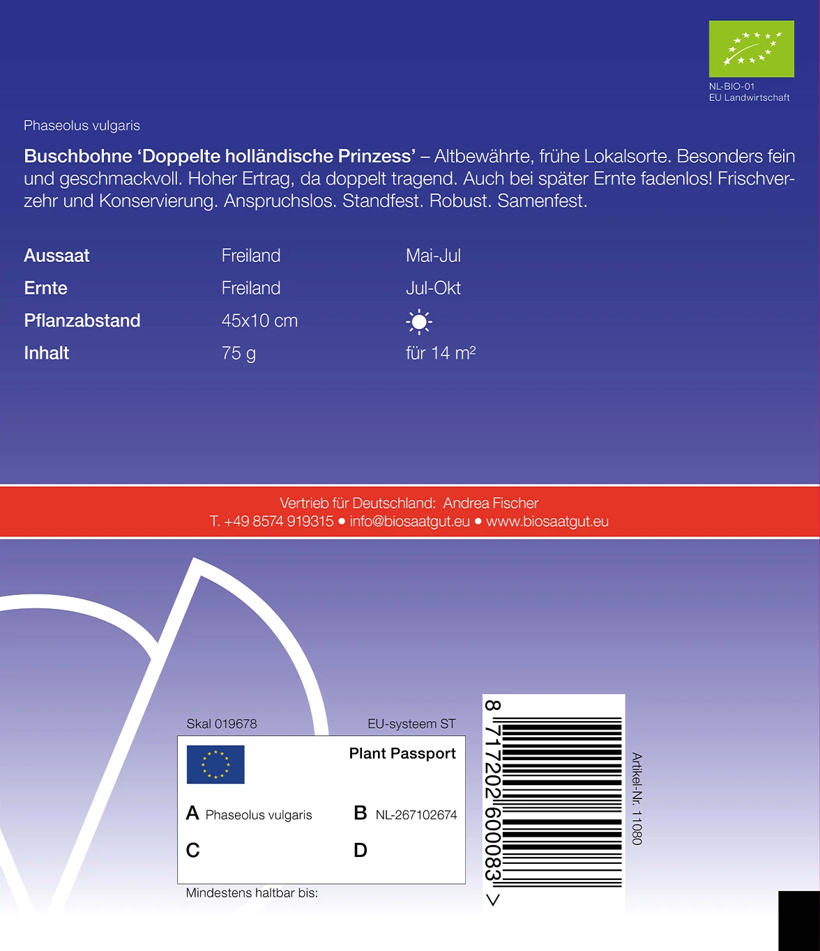 Buschbohne Doppelte Holländische Prinzess | BIO Buschbohnensamen Von De Bolster 2 Buschbohne Doppelte Holländische Prinzess | BIO Buschbohnensamen Von De Bolster – Bild 2