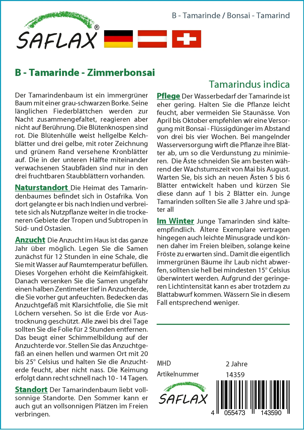 Tamarinde | Bonsaisamen Von Saflax 2 Tamarinde | Bonsaisamen Von Saflax – Bild 2