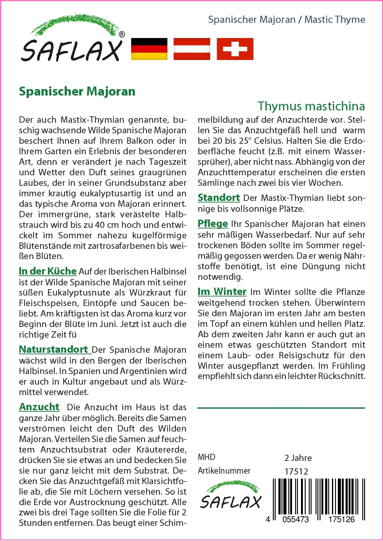 Spanischer Majoran | Majoransamen Von Saflax 1 Spanischer Majoran | Majoransamen Von Saflax