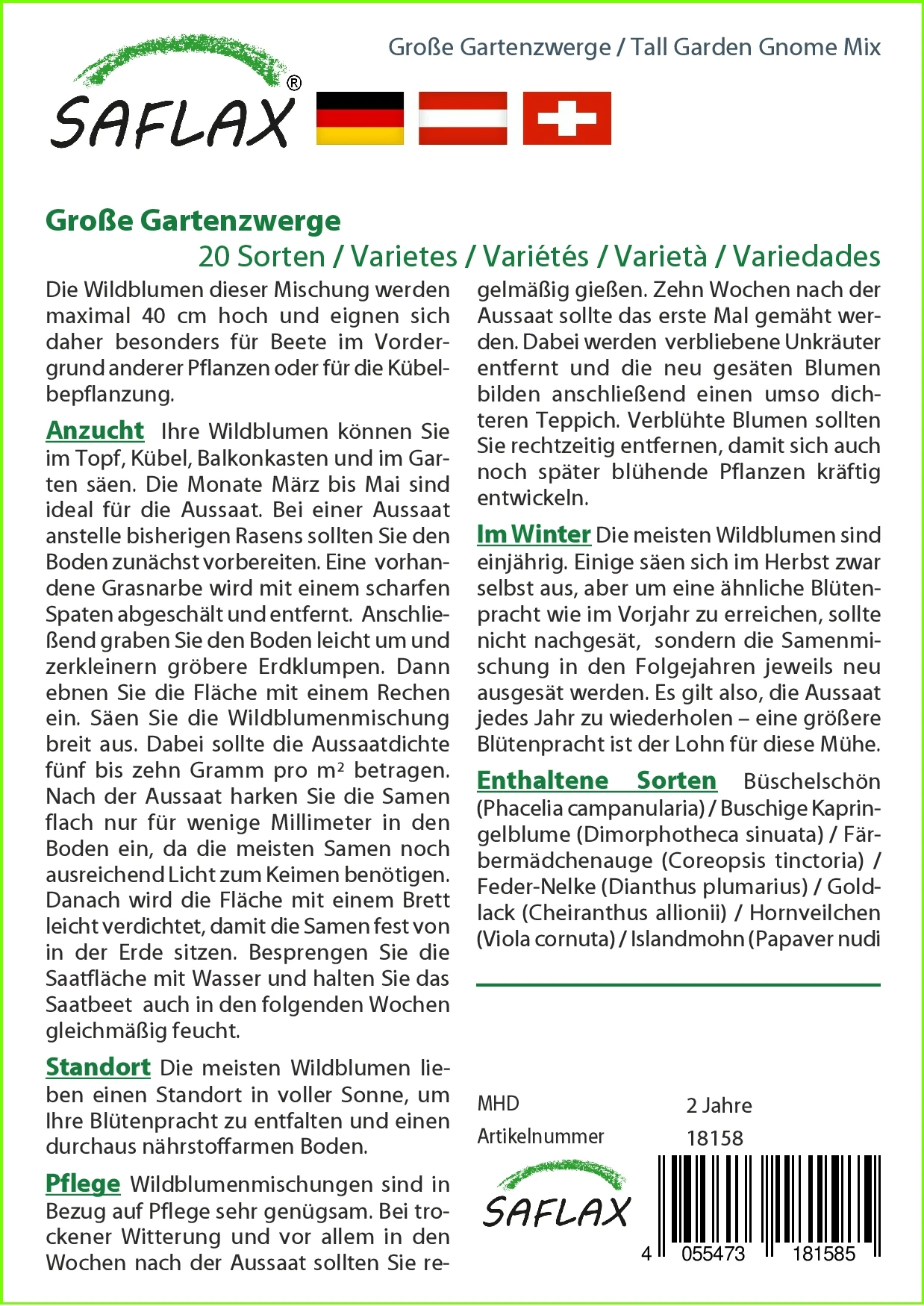 Blumenwiese Große Gartenzwerge | Wildblumenwiese Von Saflax 2 Blumenwiese Große Gartenzwerge | Wildblumenwiese Von Saflax – Bild 2