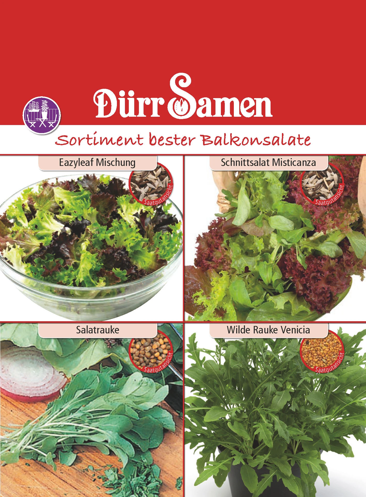 Balkonsalatsortiment | Salatsamen Von Dürr-Samen 1 Balkonsalatsortiment | Salatsamen Von Dürr-Samen
