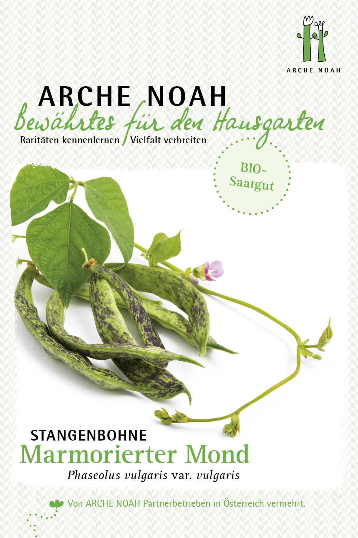 Stangenbohne Marmorierter Mond | BIO Stangenbohnesamen Von Arche Noah 1 Stangenbohne Marmorierter Mond | BIO Stangenbohnesamen Von Arche Noah
