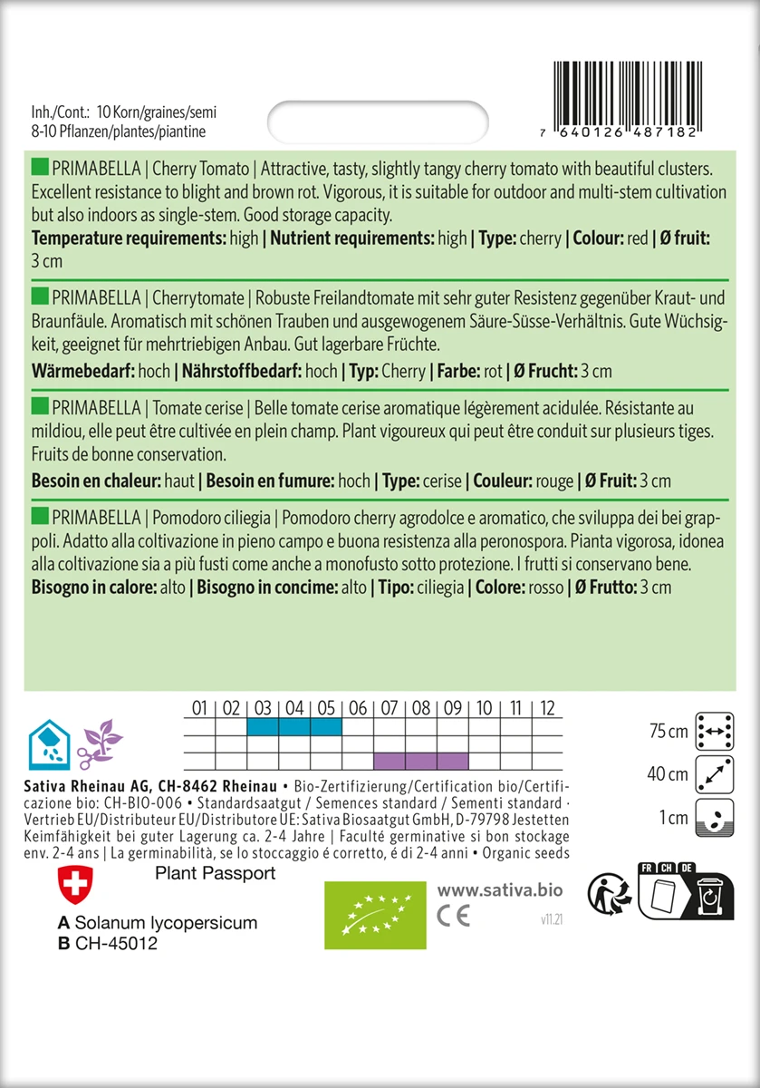Cherrytomate Primabella | BIO Kirschtomatensamen Von Sativa Rheinau 2 Cherrytomate Primabella | BIO Kirschtomatensamen Von Sativa Rheinau – Bild 2