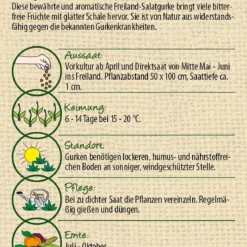 BIO Freilandgurke Sonja | Freilandgurkensamen Von Samen Pfann