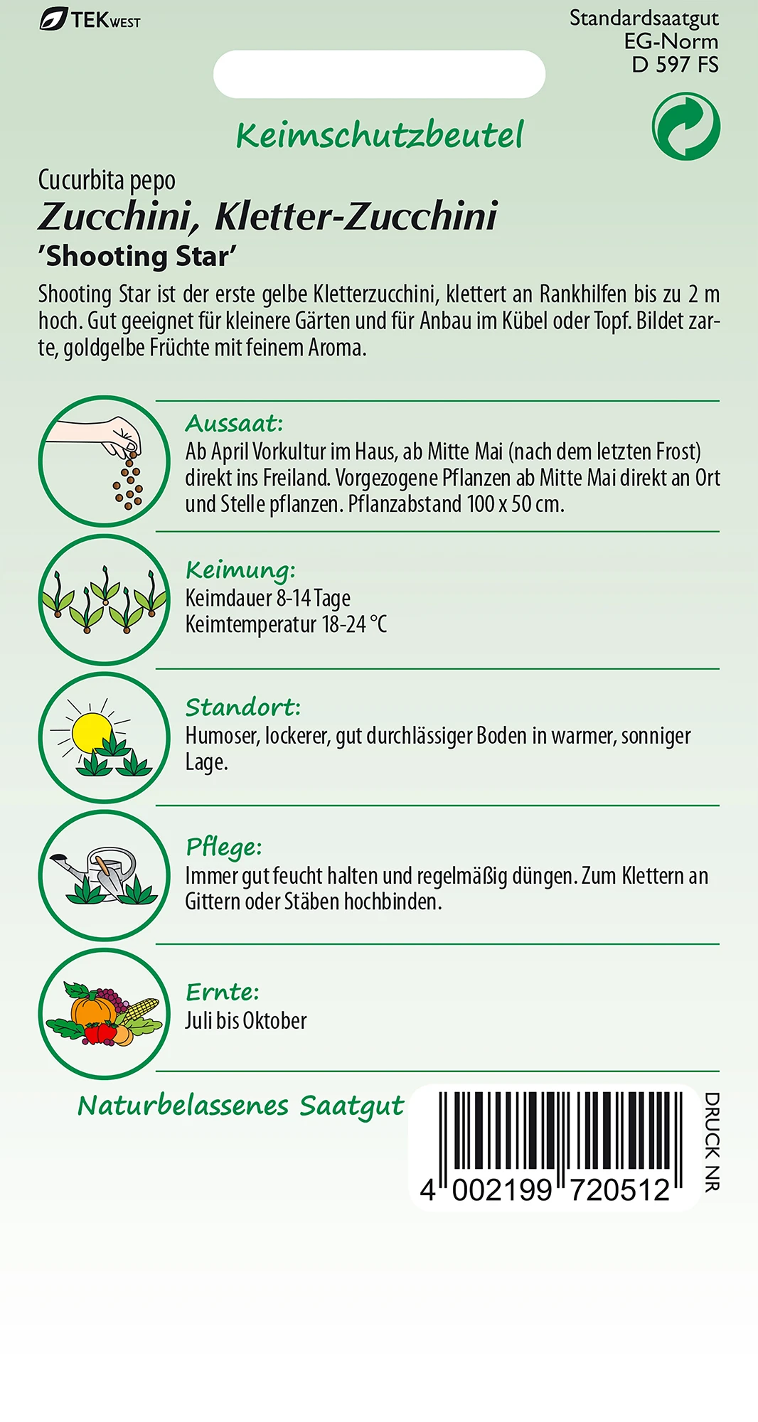 Kletterzucchini Shooting Star | Zucchinisamen Von Samen Pfann 1 Kletterzucchini Shooting Star | Zucchinisamen Von Samen Pfann