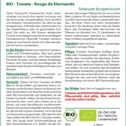 Tomate Rouge De Marmande | BIO Tomatensamen Von Saflax