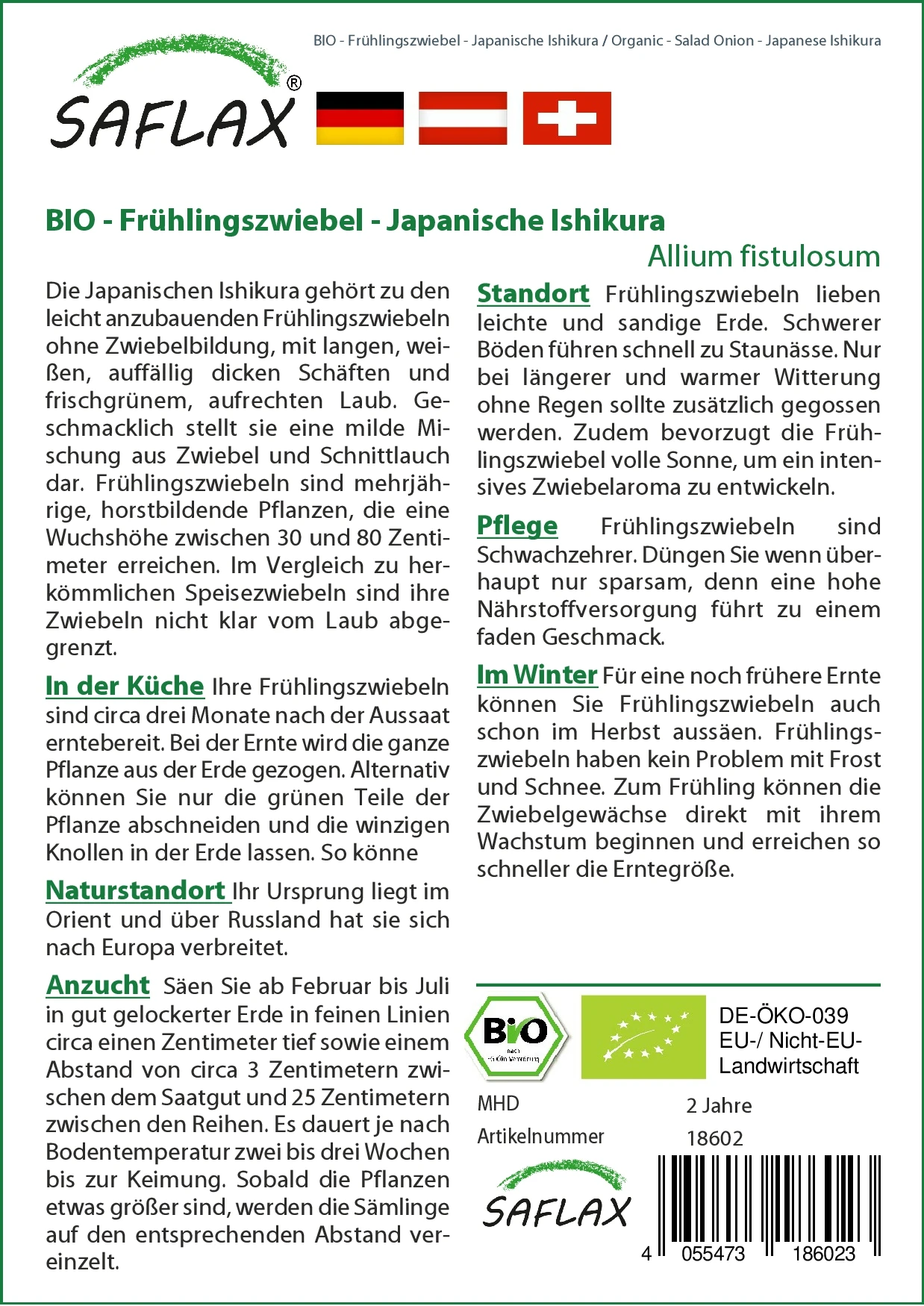 Frühlingszwiebel Japanische Ishikura | BIO Zwiebelsamen Von Saflax 1 Frühlingszwiebel Japanische Ishikura | BIO Zwiebelsamen Von Saflax