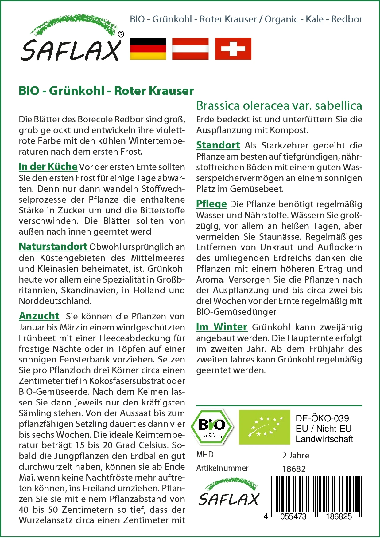 Grünkohl Roter Krauser | BIO Grünkohlsamen Von Saflax 2 Grünkohl Roter Krauser | BIO Grünkohlsamen Von Saflax – Bild 2