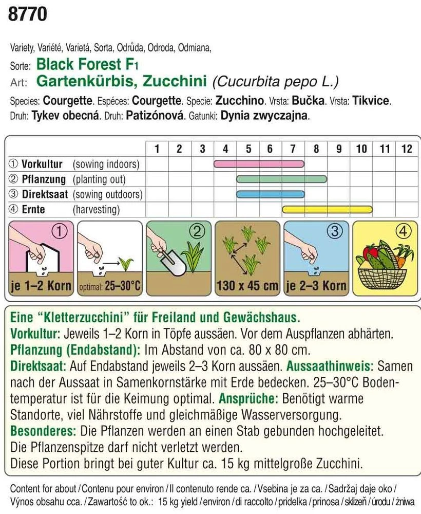Zucchini Black Forest F1 | Zucchinisamen Von Austrosaat 1 Zucchini Black Forest F1 | Zucchinisamen Von Austrosaat