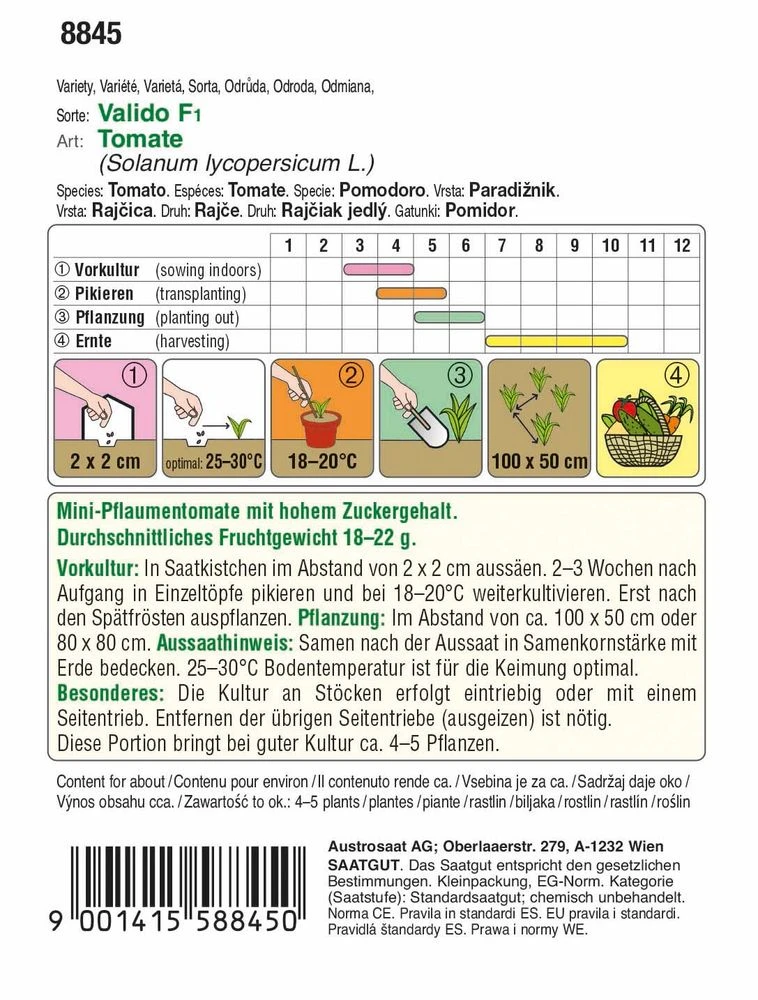 Pflaumentomate Valido F1 | Pflaumentomatensamen Von Austrosaat 1 Pflaumentomate Valido F1 | Pflaumentomatensamen Von Austrosaat