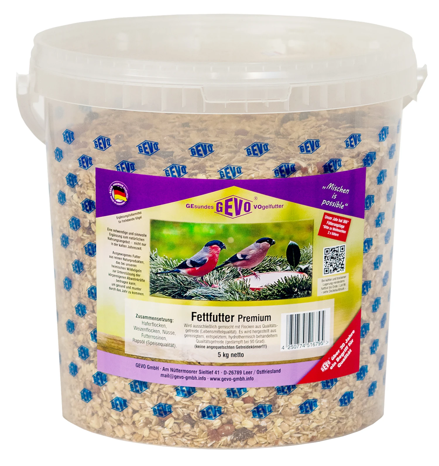 Fettfutter Premium (5 Kg Im Eimer) | Fettfutter Von GEVO 1 Fettfutter Premium (5 Kg Im Eimer) | Fettfutter Von GEVO