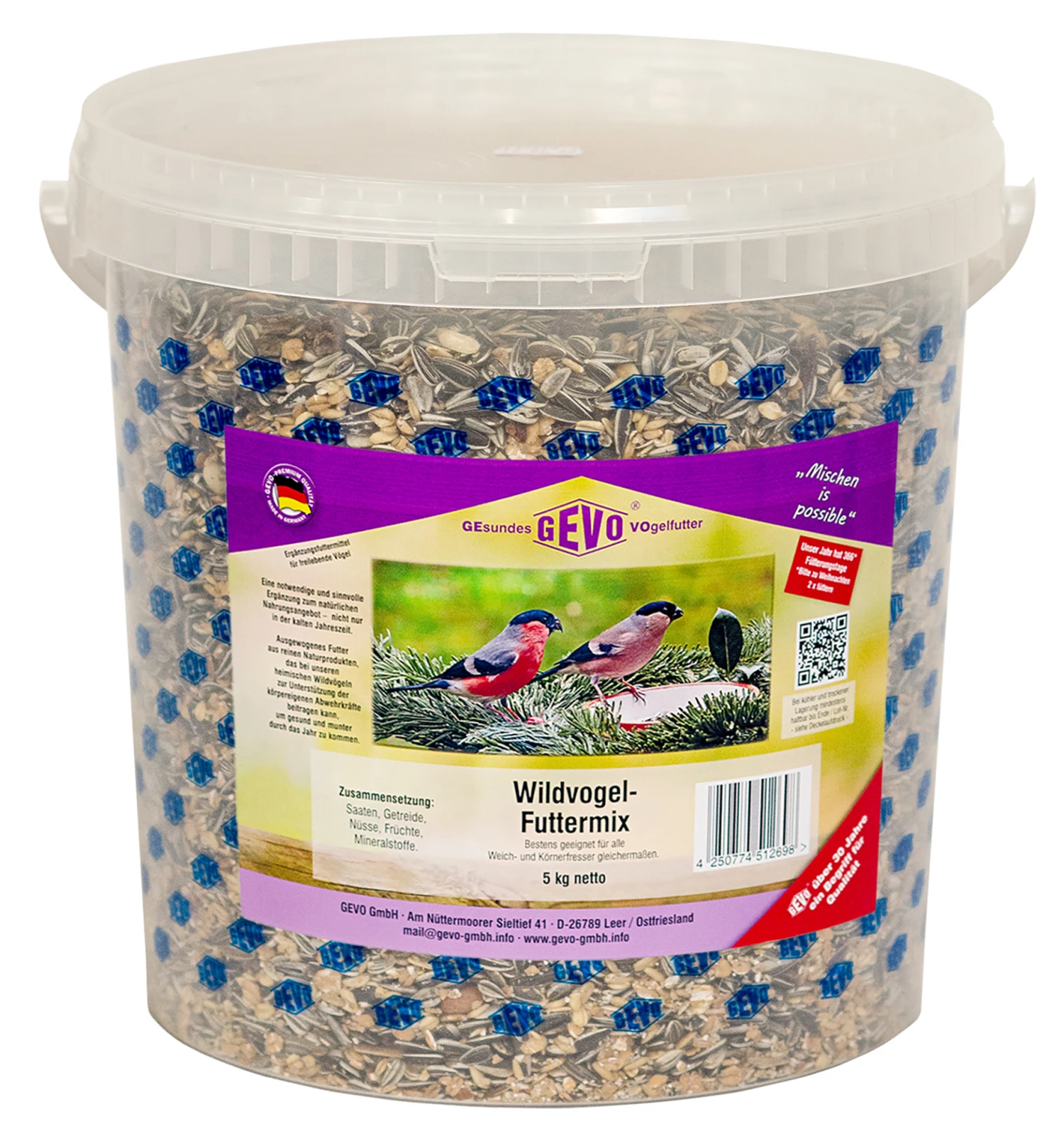 Wildvogel-Futtermix (5 Kg Im Eimer) | Futtermix Von GEVO 1 Wildvogel-Futtermix (5 Kg Im Eimer) | Futtermix Von GEVO