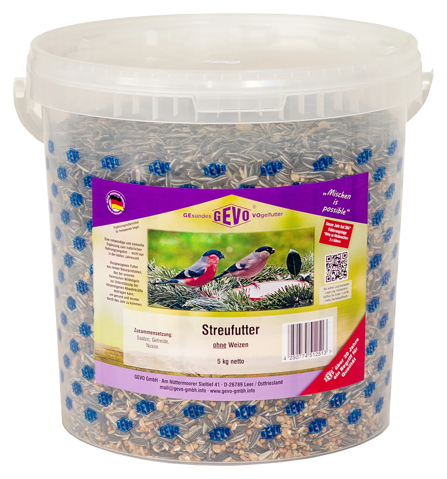 Streufutter Ohne Weizen (5 Kg Im Eimer) | Streufutter Von GEVO 1 Streufutter Ohne Weizen (5 Kg Im Eimer) | Streufutter Von GEVO