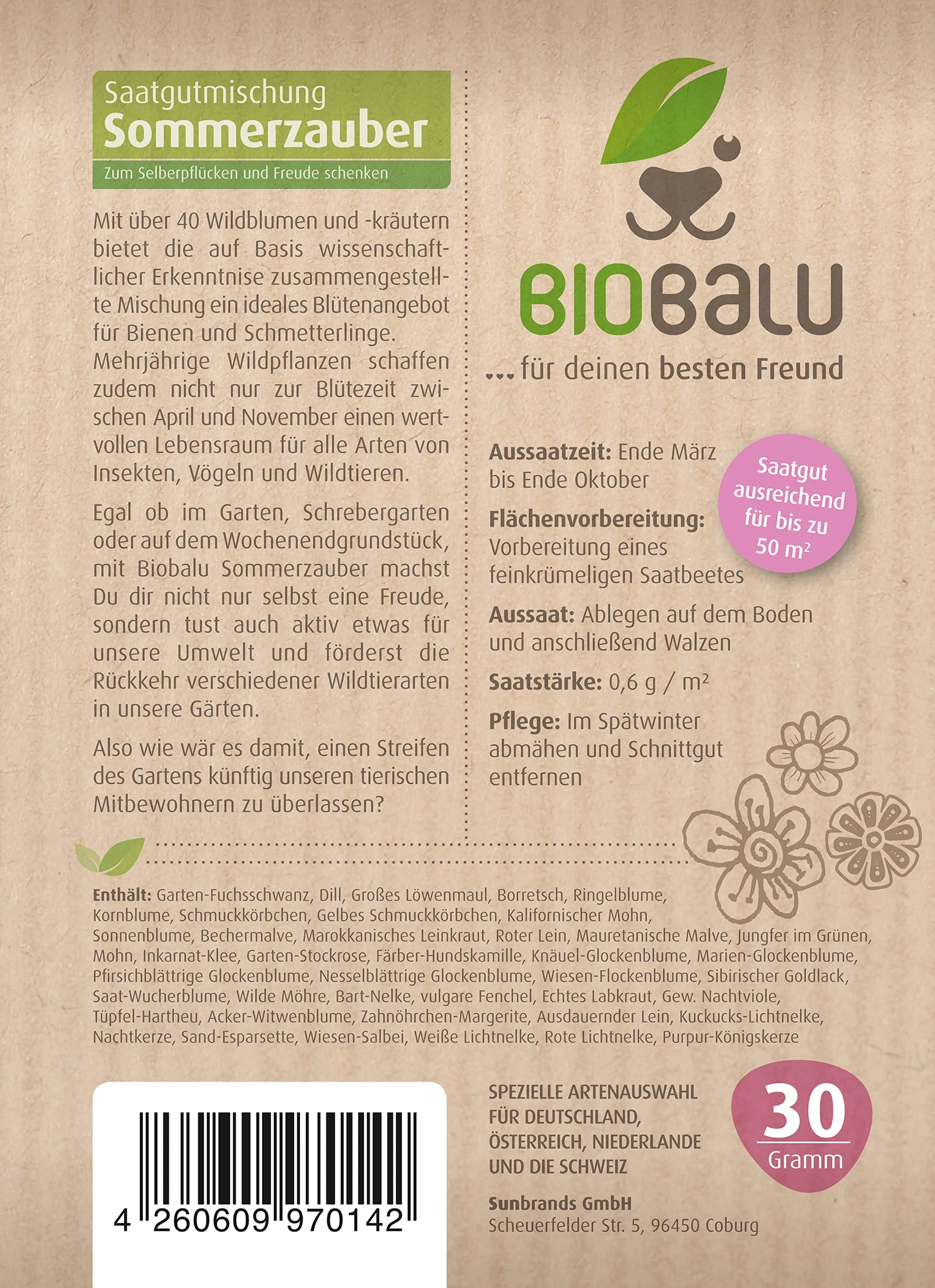 Saatgutmischung Sommerzauber (30 G) | Bienenwiese Von Biobalu 5 Saatgutmischung Sommerzauber (30 G) | Bienenwiese Von Biobalu – Bild 5