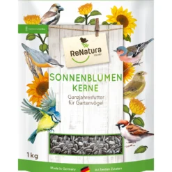 Gestreifte Sonnenblumenkerne (1 Kg) | Vogelfutter Von ReNatura