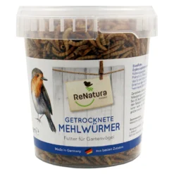 Getrocknete Mehlwürmer (1 L Im Eimer) | Vogelfutter Von ReNatura