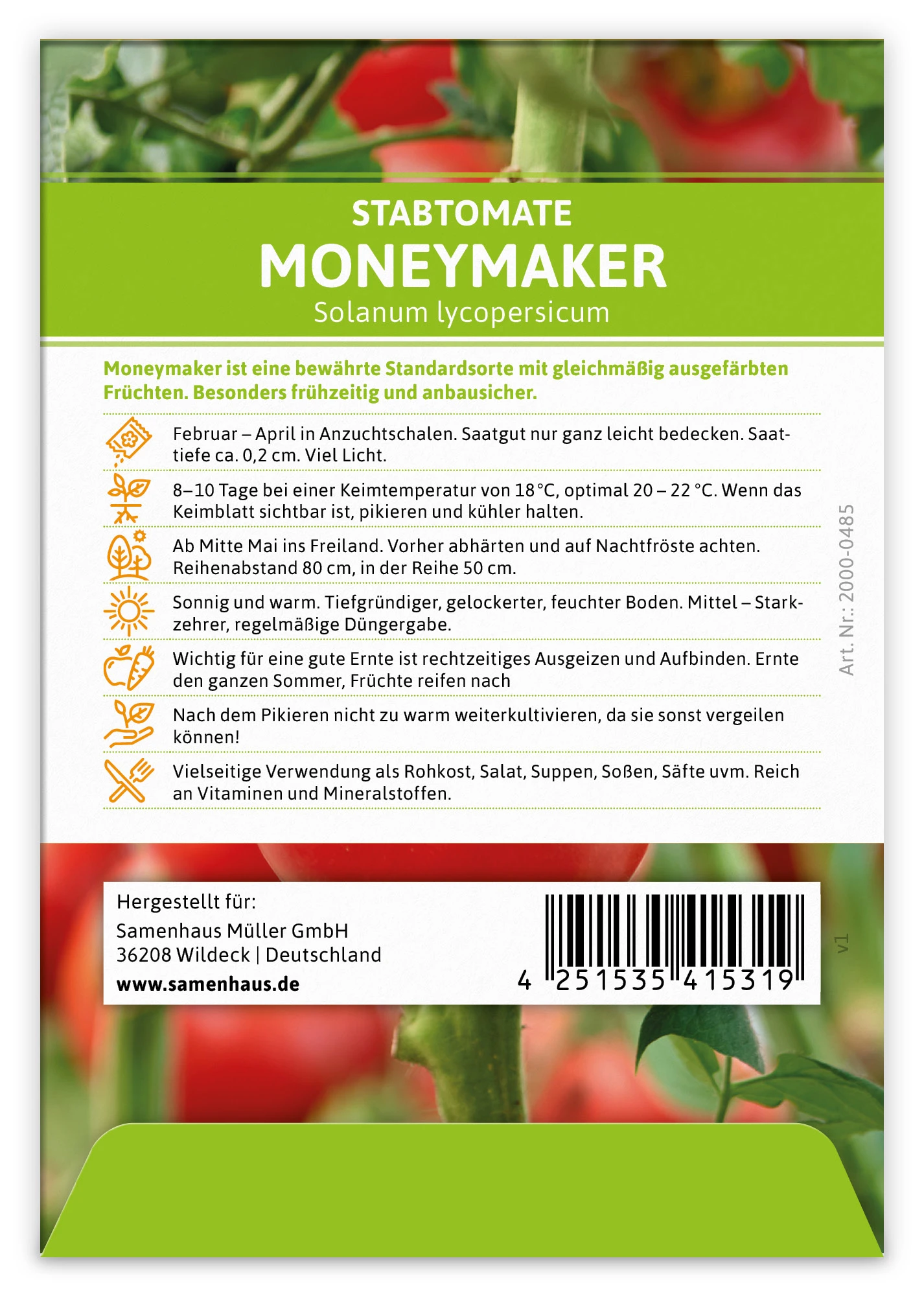 Tomate Moneymaker (100 Stück) | Tomatensamen Von FLORTUS 2 Tomate Moneymaker (100 Stück) | Tomatensamen Von FLORTUS – Bild 2