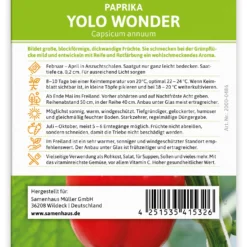 Paprika Yolo Wonder (100 Stück) | Paprikasamen Von FLORTUS