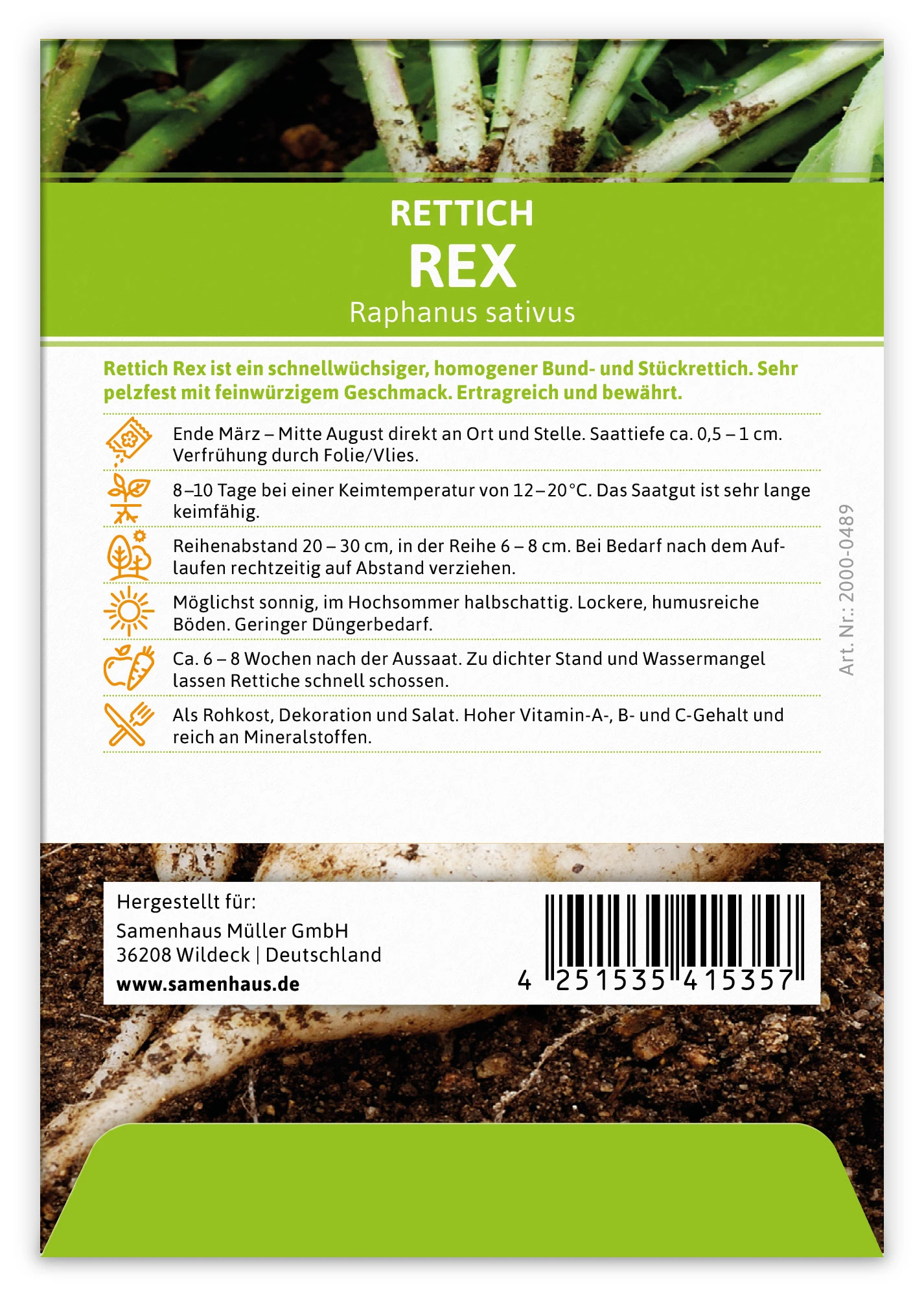 Rettich Rex (100 Stück) | Rettichsamen Von FLORTUS 1 Rettich Rex (100 Stück) | Rettichsamen Von FLORTUS