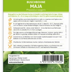 Buschbohne Maja (100 Stück) | Buschbohnensamen Von FLORTUS