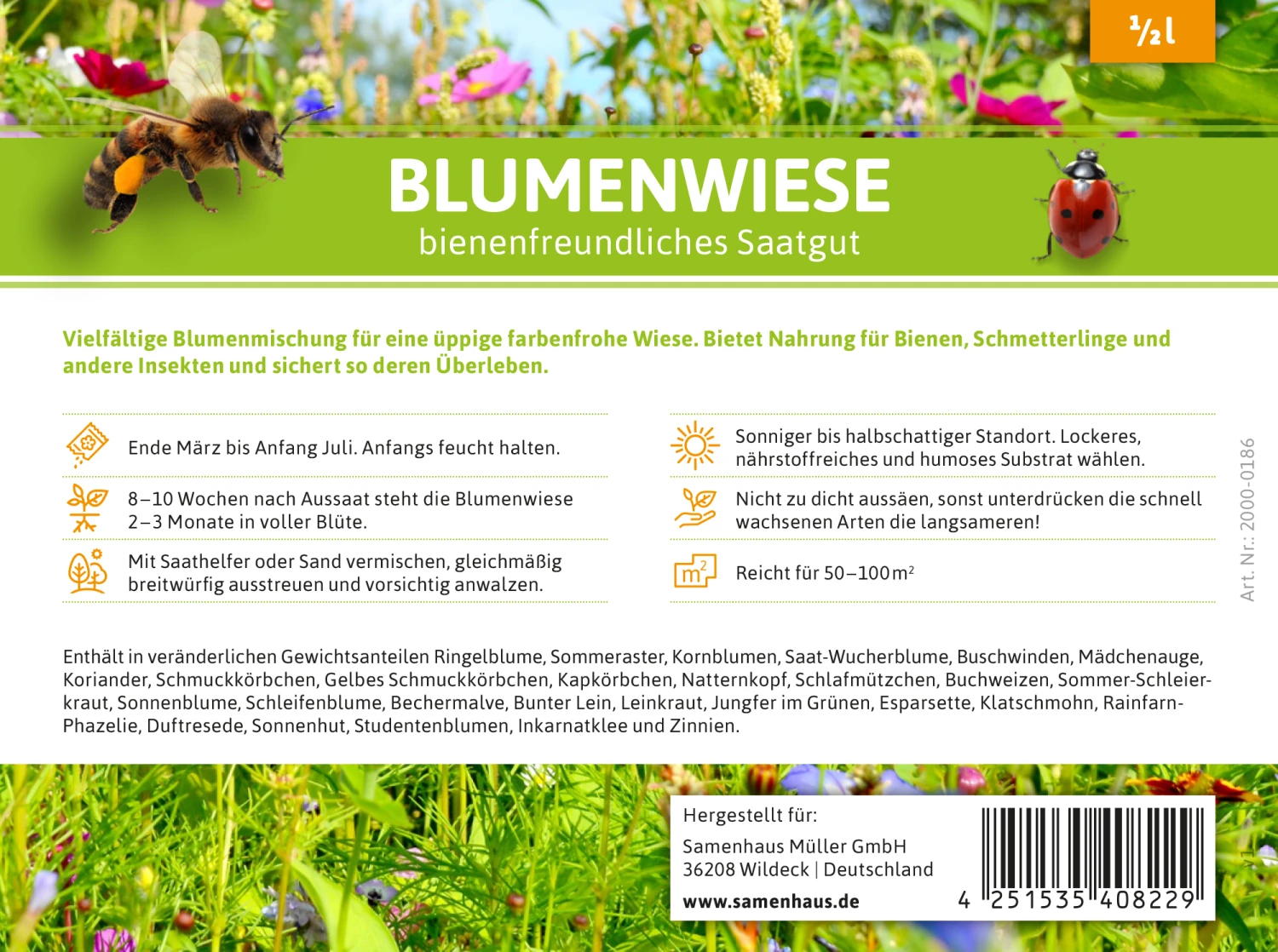 Blumenwiese (1/2 L Doypack) | Blumenwiese Von FLORTUS 5 Blumenwiese (1/2 L Doypack) | Blumenwiese Von FLORTUS – Bild 5
