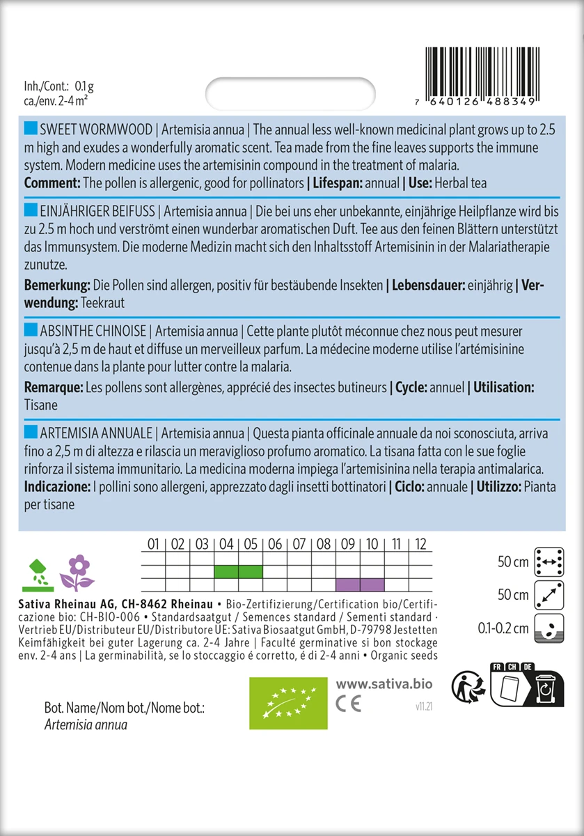 Einjähriger Beifuss | BIO Heilpflanzensamen Von Sativa Rheinau 2 Einjähriger Beifuss | BIO Heilpflanzensamen Von Sativa Rheinau – Bild 2