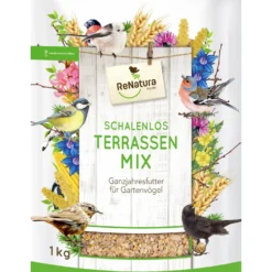 Ganzjahres Terrassenmix Schalenlos (1 Kg) | Gartenvogelfutter Von ReNatura
