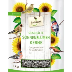 Geschälte Sonnenblumenkerne (1 Kg) | Vogelfutter Von ReNatura [MHD 10/2023]