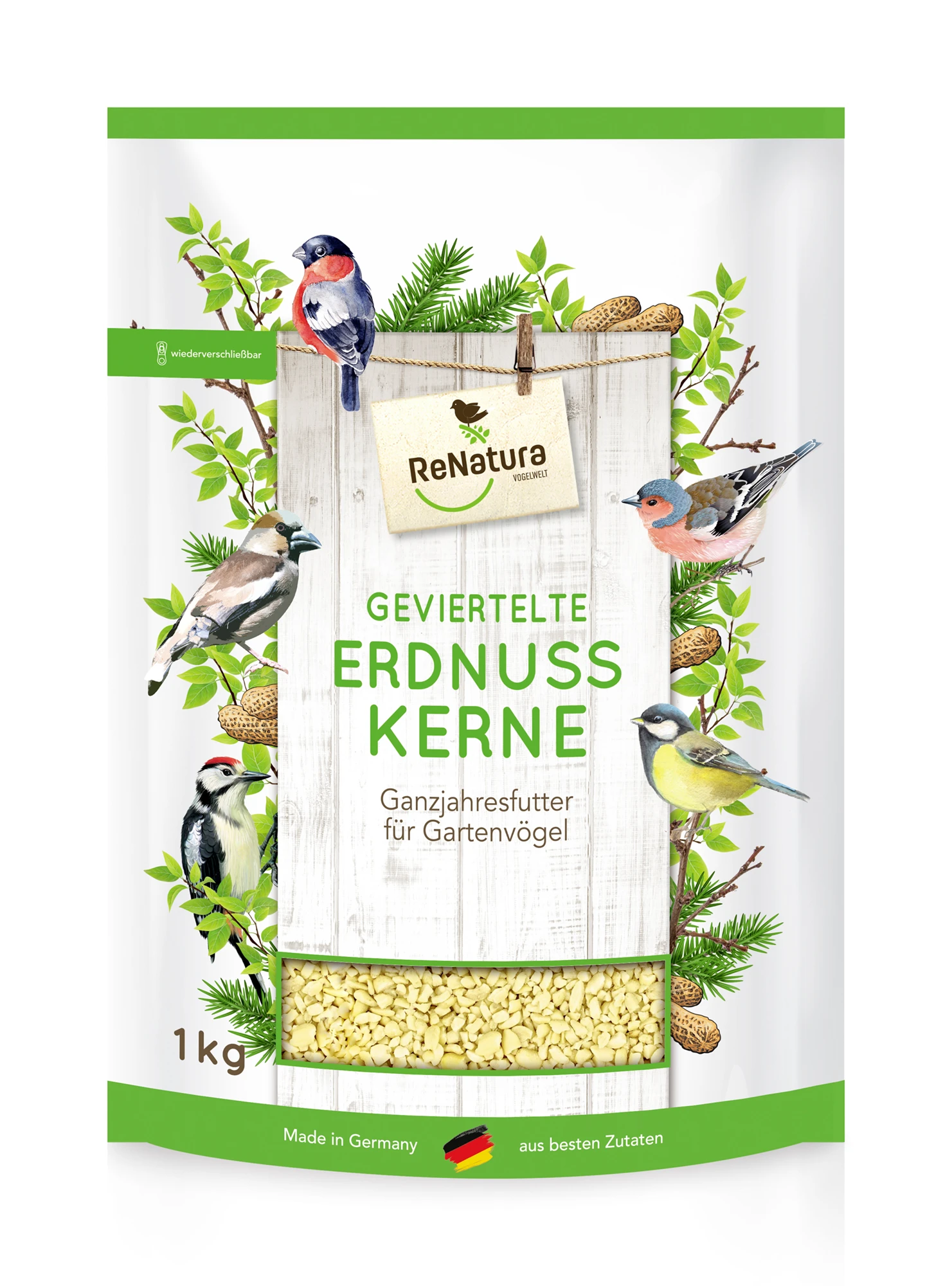 Geviertelte Erdnusskerne (1 Kg) | Vogelfutter Von ReNatura 1 Geviertelte Erdnusskerne (1 Kg) | Vogelfutter Von ReNatura