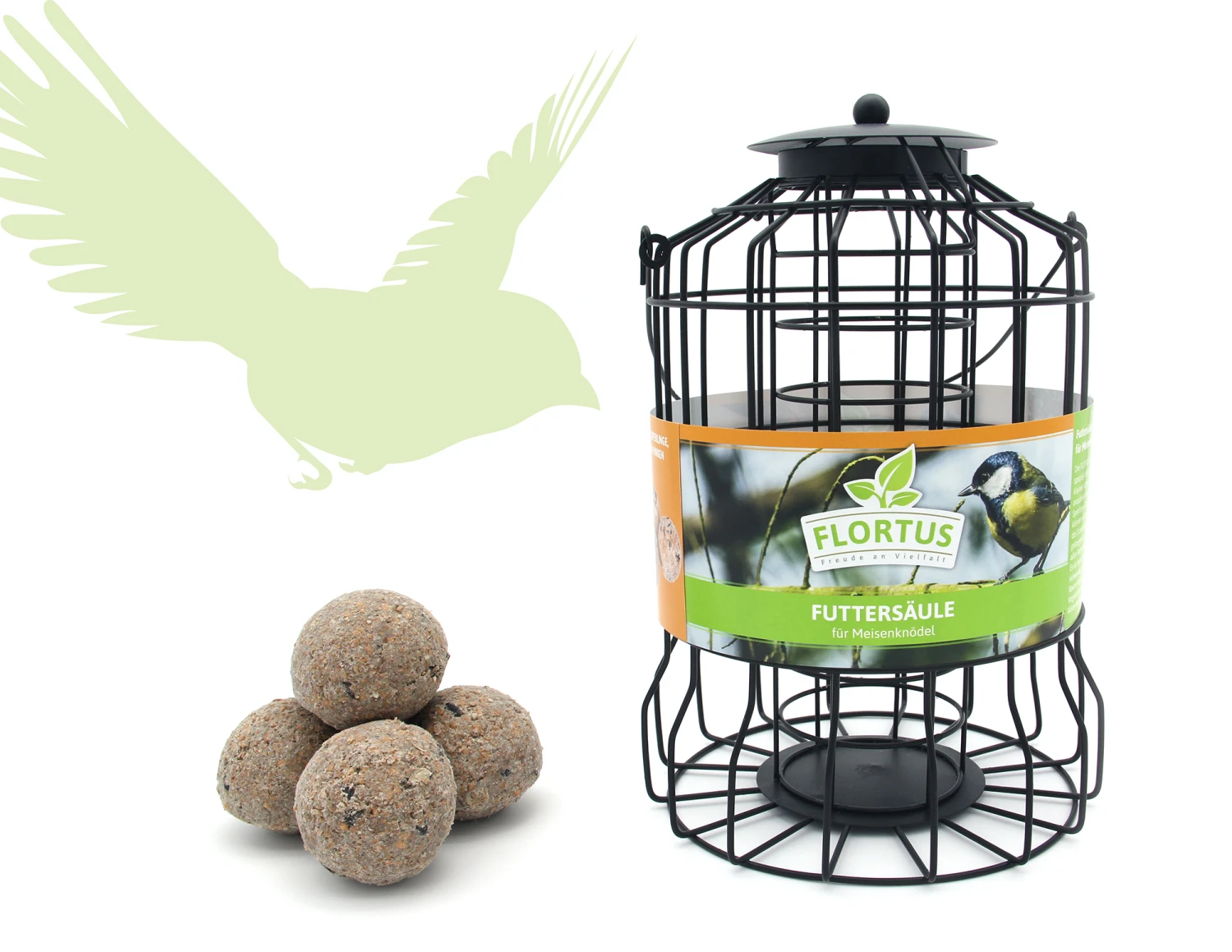 Futterspender Mit Meisenknödel (4 Stück) | Meisenknödel Von FLORTUS 1 Futterspender Mit Meisenknödel (4 Stück) | Meisenknödel Von FLORTUS